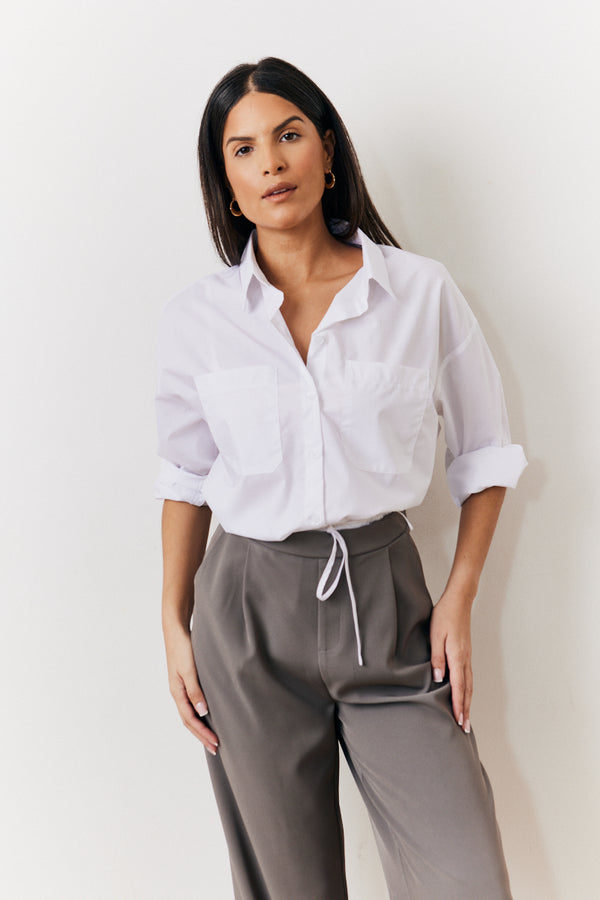 in the style In The Style White Oversized Poplin Shirt White