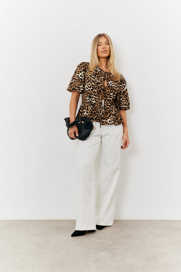 in the style In The Style Wide Leg Tailored Trouser White