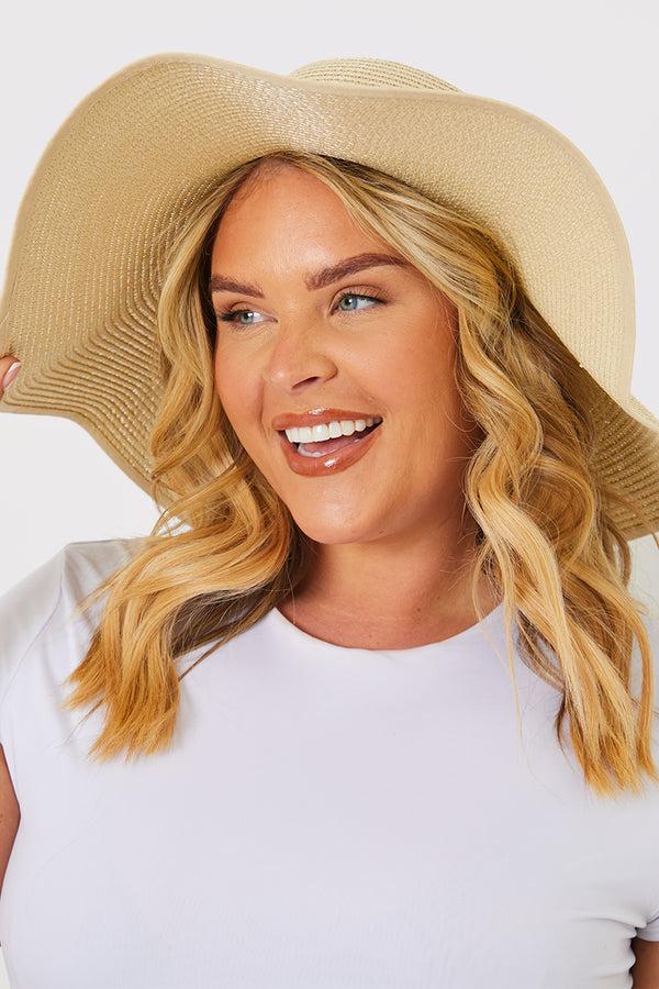in the style In The Style Wide Rim Summer Hat Beige