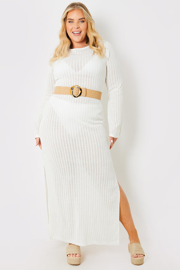 In The Style In The Style Woven Belt With Gold Buckle Beige