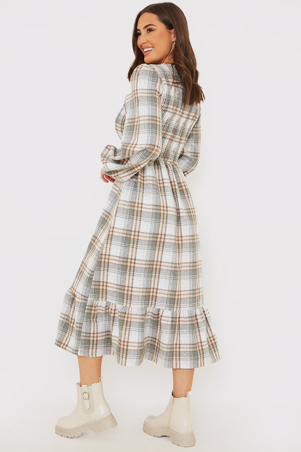 In The Style In The Style Wrap Front Midi Dress Grey