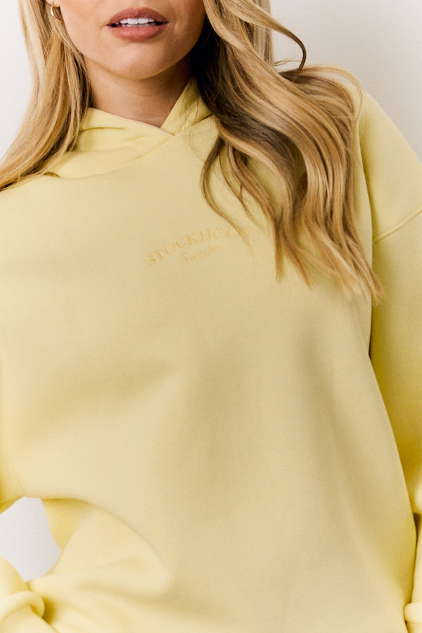 In The Style In The Style Yellow Graphic Oversized Hoodie Yellow
