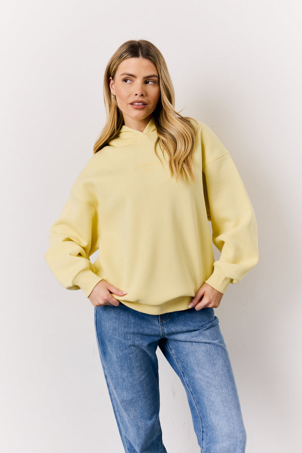in the style In The Style Yellow Graphic Oversized Hoodie Yellow