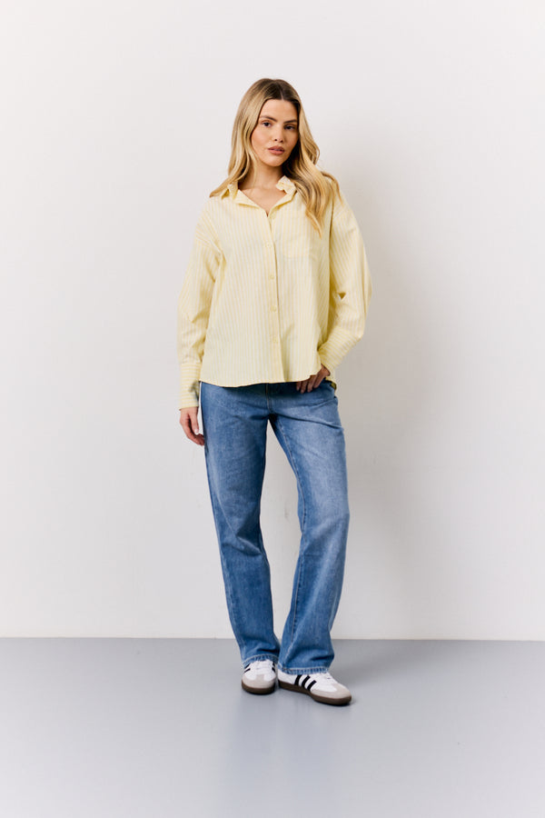 In The Style In The Style Yellow Oversized Stripe Shirt Yellow