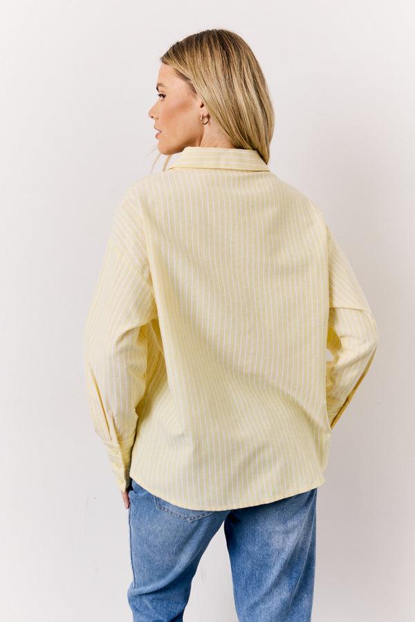 In The Style In The Style Yellow Oversized Stripe Shirt Yellow