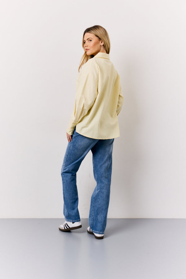 In The Style In The Style Yellow Oversized Stripe Shirt Yellow
