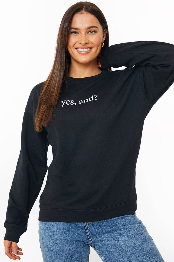 In The Style In The Style 'YES AND?' PRINTED SWEATSHIRT Black