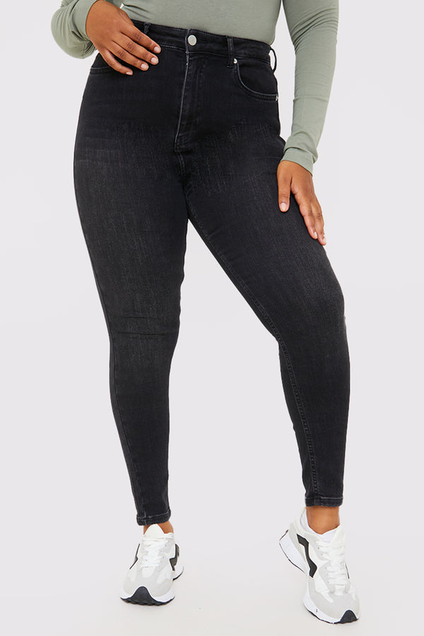 In The Style InTheStyle High Waisted Skinny Jeans Black