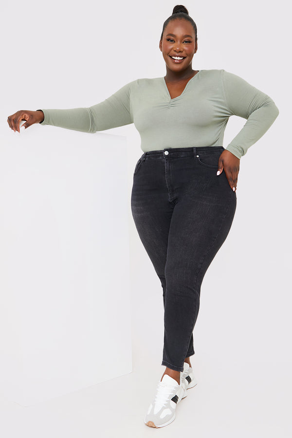 In The Style InTheStyle High Waisted Skinny Jeans Black