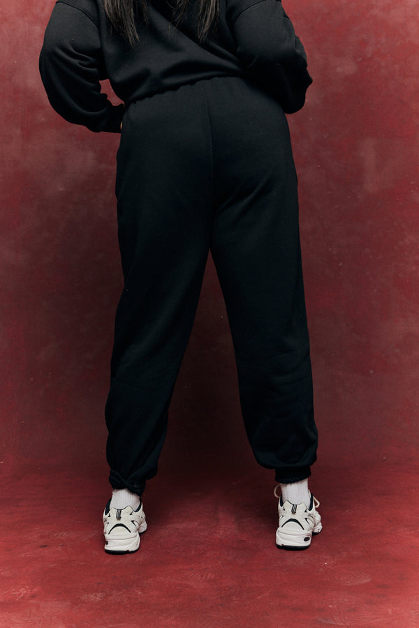 In The Style {# Title Already Starts With Vendor: Print Nothing Extra #}Fits Embroidered Co-Ord Joggers Black