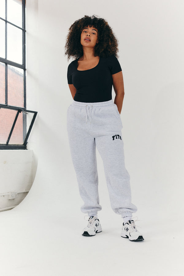 In The Style {# Title Already Starts With Vendor: Print Nothing Extra #}Fits Embroidered Cuffed Joggers Grey