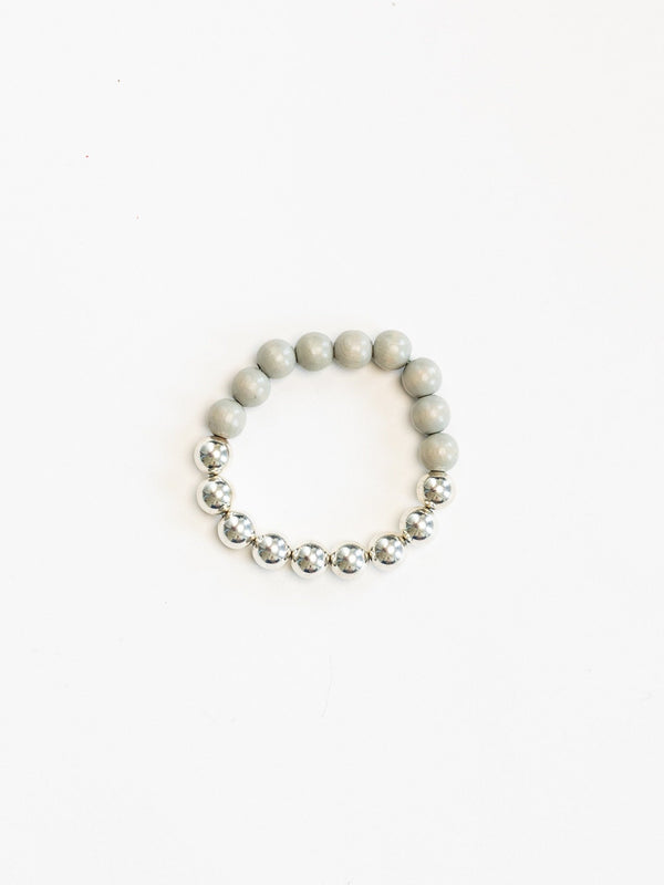 ina seifart Perlen silver/wood bracelet