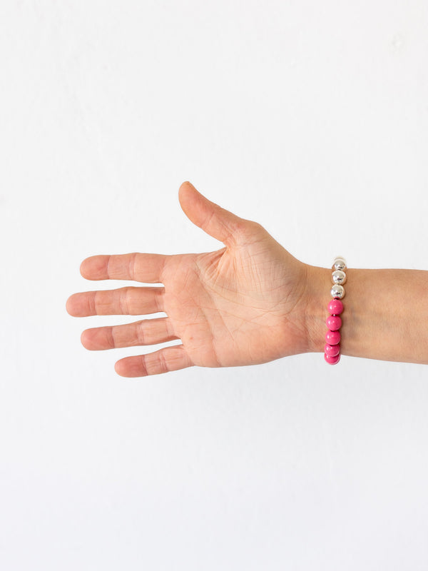 ina seifart Perlen silver/wood bracelet