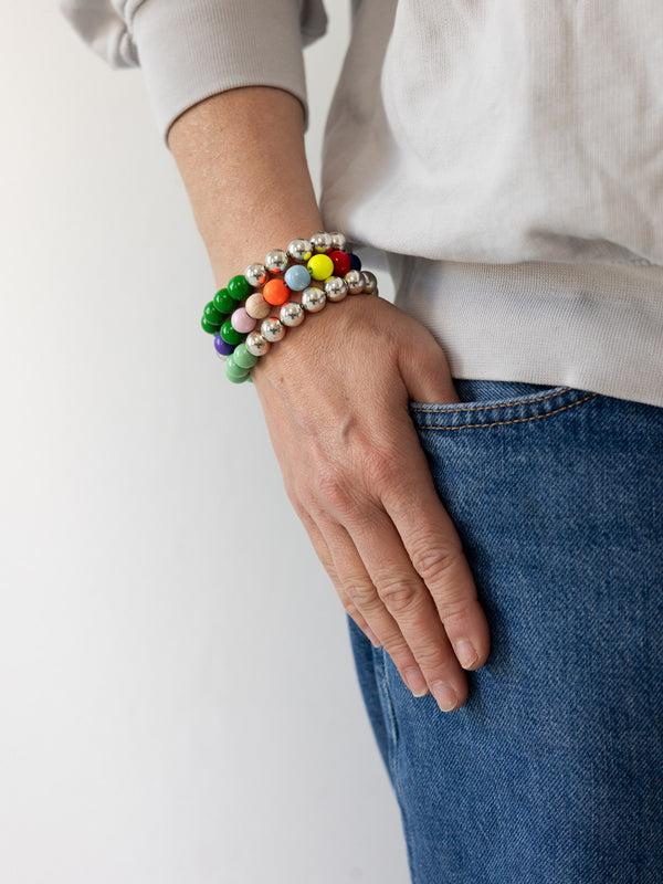 ina seifart Perlen silver/wood bracelet