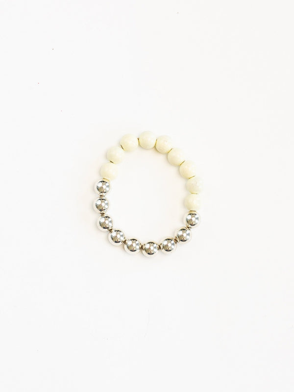 ina seifart Perlen silver/wood bracelet