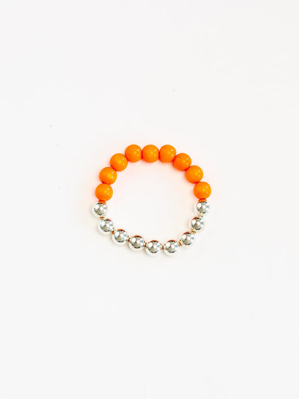 ina seifart Perlen silver/wood bracelet