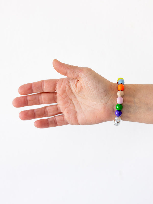 ina seifart Perlen silver/wood bracelet