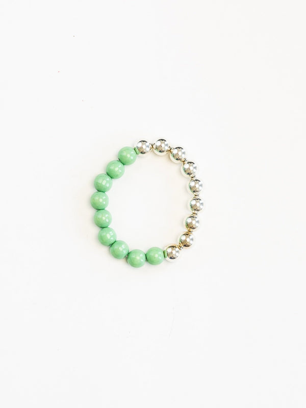 ina seifart Perlen silver/wood bracelet