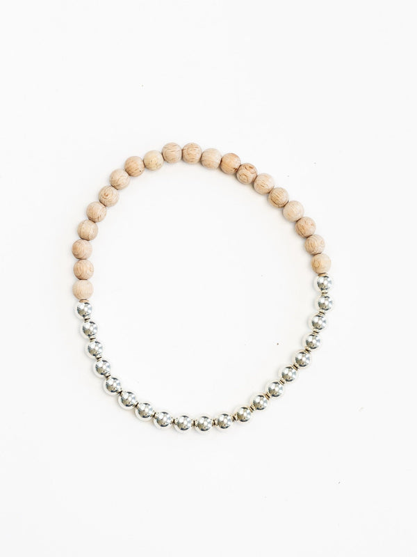 ina seifart Perlen silver/wood necklace