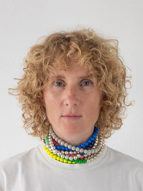 ina seifart Perlen silver/wood necklace