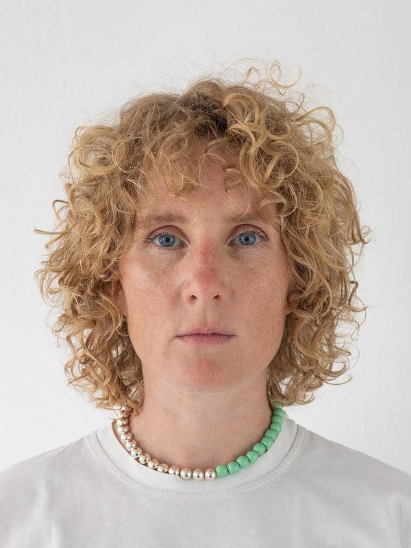 ina seifart Perlen silver/wood necklace