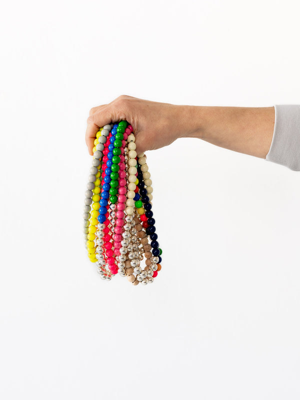 ina seifart Perlen silver/wood necklace