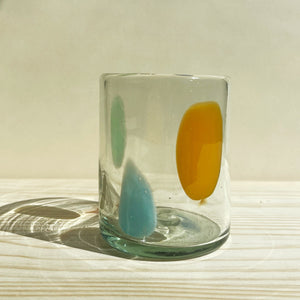 incasa Gota Handblown Glass - Clear / Multicolor Orange