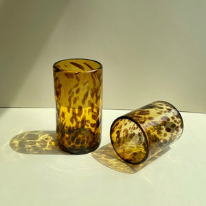 Incasa Alban Handblown Tall Glass - Amber
