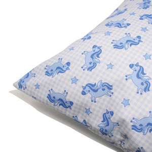 Incasa Blue Unicorn Pillow - 18" X 18"