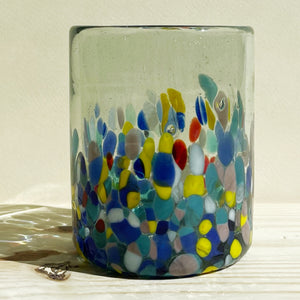 Incasa Confetti Handblown Glass - Blue