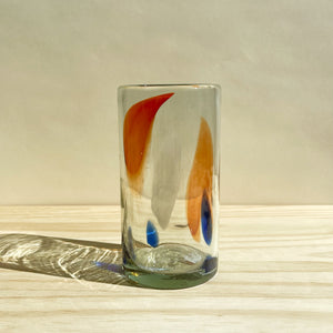 incasa Goto Handblown Glass - Clear / Multicolor Red