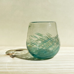 incasa Impala Handblown Wine Glass - Aqua