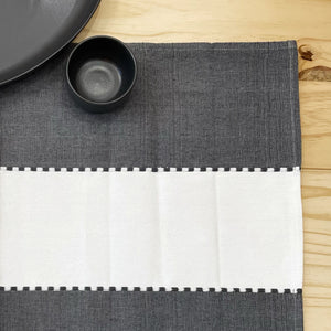 incasa Jamil Handwoven Table Runner - Charcoal