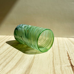 Incasa Lena Handblown Highball Glass - Green / White