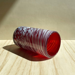 Incasa Lena Handblown Highball Glass - Red / White