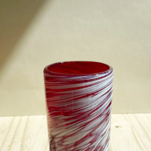 Incasa Lena Handblown Highball Glass - Red / White