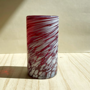 incasa Lena Handblown Highball Glass - Red / white