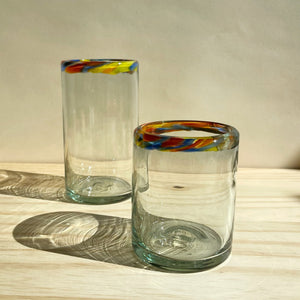 Incasa Rainbow Handblown Glass - Clear / Multicolor