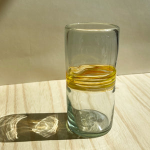 Incasa Rim Handblown Glass - Clear / Yellow