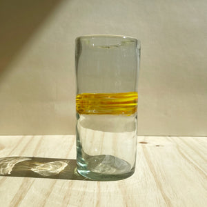 incasa Rim Handblown Glass - Clear / Yellow