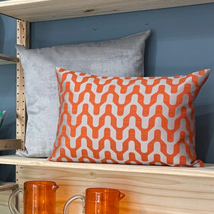 Incasa Santi Lumber Pillow - Burnt Orange - 20" X 14"