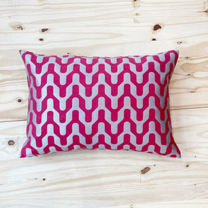 incasa Santi Lumber Pillow - Ruby Red - 20" x 14"