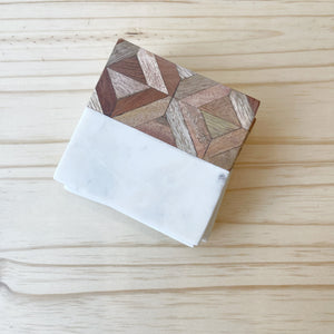 Incasa Set Of 4 Marble & Wood Coasters