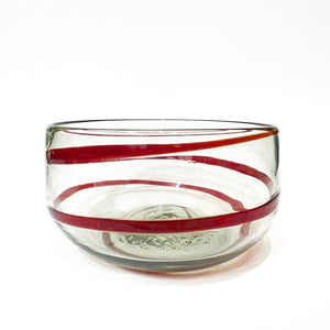 Incasa Swirls Handblown Salad Bowl - Red