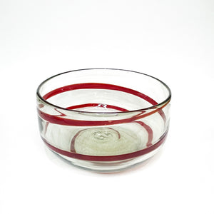incasa Swirls Handblown Salad Bowl - Red