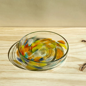 Incasa Rainbow Handblown Mini Bowl - Clear / Multicolor