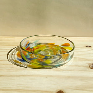 incasa Rainbow Handblown Mini Bowl - Clear / Multicolor