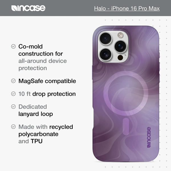 Incase Halo Case With MagSafe For IPhone 16 Pro Max Oil Slick Lilac