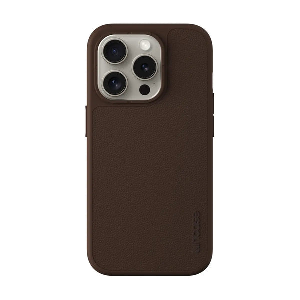 incase ICON Case with MagSafe for iPhone 15 Pro Brown Pebbled Leather