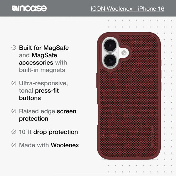 Incase ICON Case With MagSafe For IPhone 16 Asphalt Woolenex